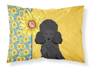 Summer Sunflowers Toy Black Poodle Standard Pillowcase Lightweight Super Soft Easy Care Decorative Artwork Pillowcase, Standard