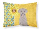 Summer Sunflowers Gray Labrador Retriever Standard Pillowcase Lightweight Super Soft Easy Care Decorative Artwork Pillowcase, Standard