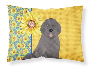 Summer Sunflowers Grey Newfoundland Standard Pillowcase Lightweight Super Soft Easy Care Decorative Artwork Pillowcase, Standard