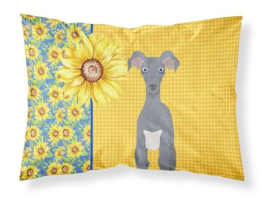 Summer Sunflowers Gray Italian Greyhound Standard Pillowcase Lightweight Super Soft Easy Care Decorative Artwork Pillowcase, Standard