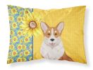 Summer Sunflowers Red Cardigan Corgi Standard Pillowcase Lightweight Super Soft Easy Care Decorative Artwork Pillowcase, Standard