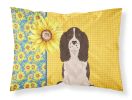 Summer Sunflowers Liver English Springer Spaniel Standard Pillowcase Lightweight Super Soft Easy Care Decorative Artwork Pillowcase, Standard