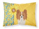 Summer Sunflowers Red and White Papillon Standard Pillowcase Lightweight Super Soft Easy Care Decorative Artwork Pillowcase, Standard