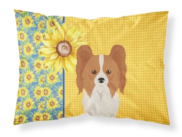 Summer Sunflowers Red and White Papillon Standard Pillowcase Lightweight Super Soft Easy Care Decorative Artwork Pillowcase, Standard