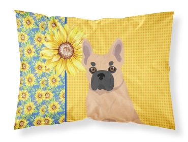 Summer Sunflowers Fawn French Bulldog Standard Pillowcase Lightweight Super Soft Easy Care Decorative Artwork Pillowcase, Standard