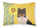 Summer Sunflowers Tricolor Sheltie Standard Pillowcase Lightweight Super Soft Easy Care Decorative Artwork Pillowcase, Standard