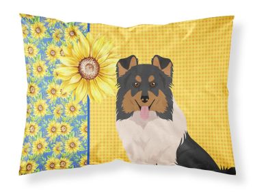 Summer Sunflowers Tricolor Sheltie Standard Pillowcase Lightweight Super Soft Easy Care Decorative Artwork Pillowcase, Standard