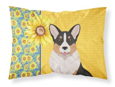 Summer Sunflowers Tricolor Cardigan Corgi Standard Pillowcase Lightweight Super Soft Easy Care Decorative Artwork Pillowcase, Standard