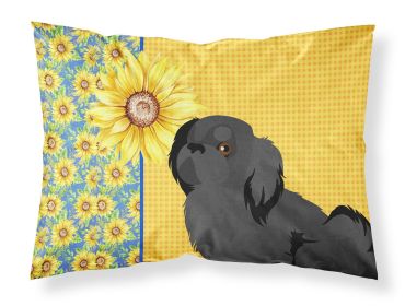 Summer Sunflowers Black Pekingese Standard Pillowcase Lightweight Super Soft Easy Care Decorative Artwork Pillowcase, Standard
