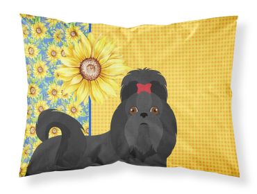Summer Sunflowers Black Shih Tzu Standard Pillowcase Lightweight Super Soft Easy Care Decorative Artwork Pillowcase, Standard