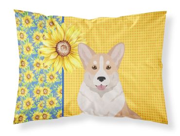 Summer Sunflowers Fawn Cardigan Corgi Standard Pillowcase Lightweight Super Soft Easy Care Decorative Artwork Pillowcase, Standard