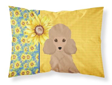 Summer Sunflowers Toy Apricot Poodle Standard Pillowcase Lightweight Super Soft Easy Care Decorative Artwork Pillowcase, Standard