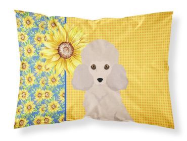 Summer Sunflowers Toy Cream Poodle Standard Pillowcase Lightweight Super Soft Easy Care Decorative Artwork Pillowcase, Standard