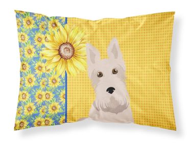 Summer Sunflowers Wheaten Scottish Terrier Standard Pillowcase Lightweight Super Soft Easy Care Decorative Artwork Pillowcase, Standard
