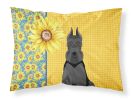 Summer Sunflowers Black Schnauzer Standard Pillowcase Lightweight Super Soft Easy Care Decorative Artwork Pillowcase, Standard