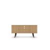 Manhattan Comfort Liberty 53.14" Mid-Century Modern TV Stand with 5 Shelves and 1 Door in Rustic Brown and White with Solid Wood Legs
