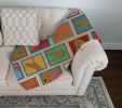 Lots of Red Fox Labrador Retriever Quilted Blanket 50x60 Artwork Pattern Quilted Throw Blanket for Bed, Couch, Sofa, Soft and Lightweight