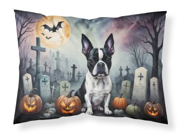 Boston Terrier Spooky Halloween Standard Pillowcase Lightweight Super Soft Easy Care Decorative Artwork Pillowcase, Standard (Default: Default)