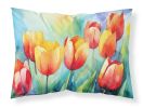 Tulips in Watercolor Standard Pillowcase Lightweight Super Soft Easy Care Decorative Artwork Pillowcase, Standard