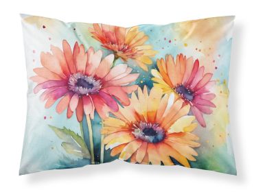 Gerbera Daisies in Watercolor Standard Pillowcase Lightweight Super Soft Easy Care Decorative Artwork Pillowcase, Standard (Default: Default)