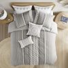 Cotton Printed Duvet Cover Set with Chenille