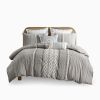 Cotton Printed Duvet Cover Set with Chenille