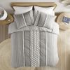 Cotton Printed Duvet Cover Set with Chenille